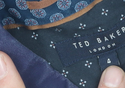 Ted Baker Men's Blue Graphic Print Shirt, Size 16