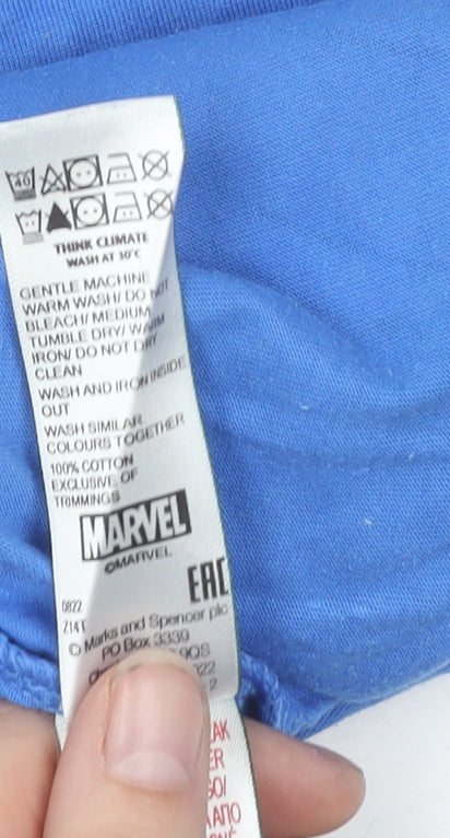 Marks and Spencer Boys Blue Marvel Spider-Man T-Shirt 4-5 Years