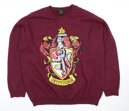Unisex Adults UK Size M Harry Potter Red Pullover Sweatshirt