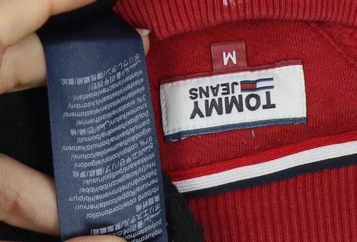 Tommy Jeans Red Colourblock Sweatshirt M