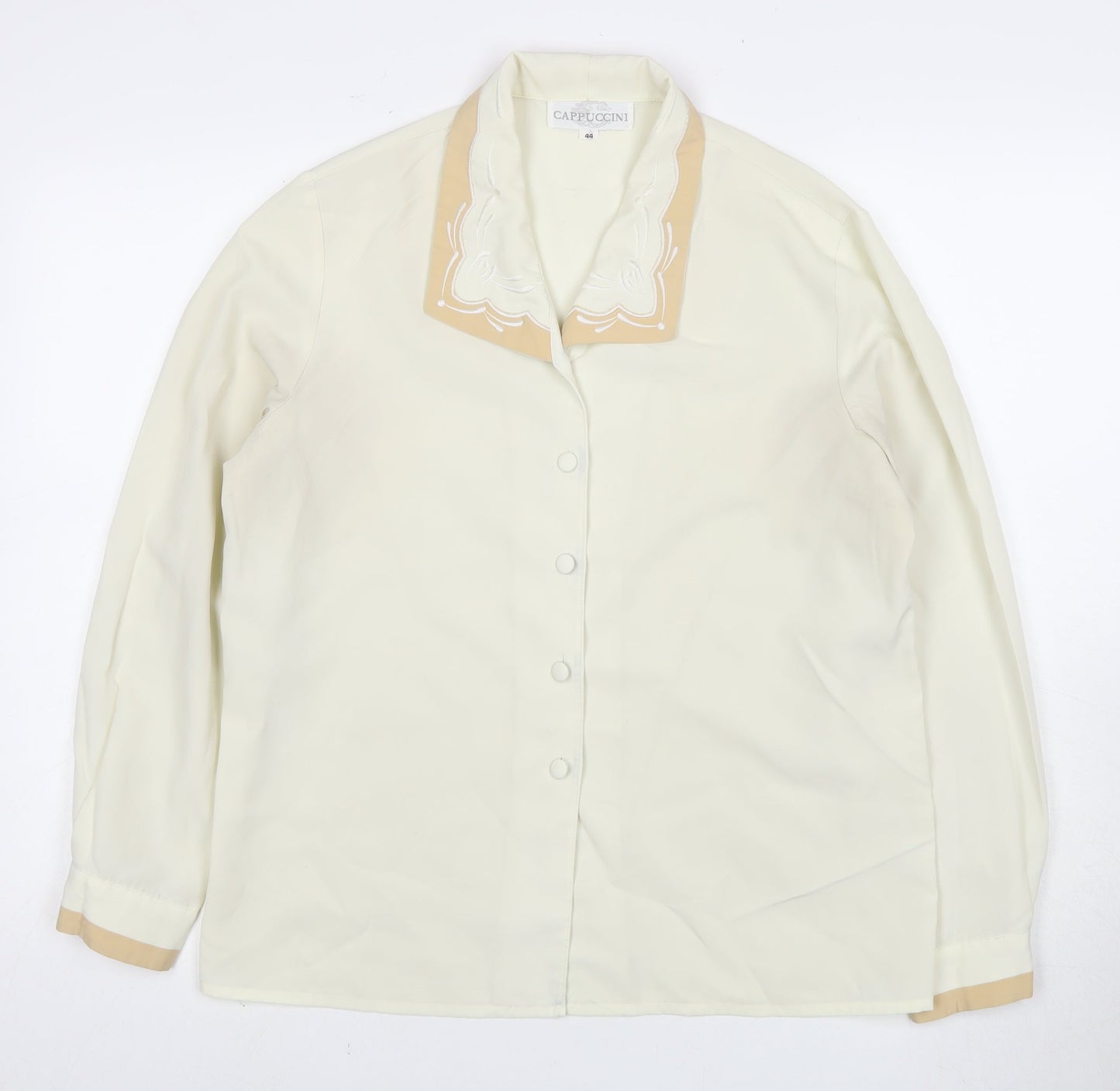 Cappuccini Women's Ivory Button-Up Shirt Size 16
