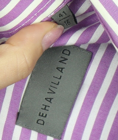 Mens UK Collar Size 16 Dehavilland Smart Purple  Dress Shirt