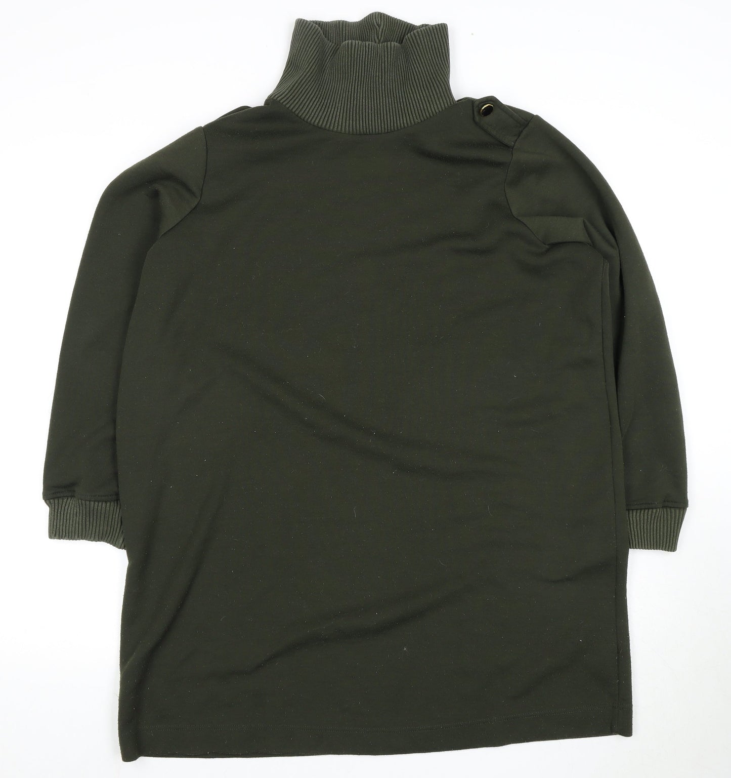 River Island Women's Green Roll Neck Sweatshirt, Size L
