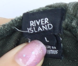 River Island Women's Green Roll Neck Sweatshirt, Size L
