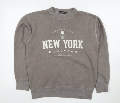 PRETTYLITTLETHING Women's Grey Pullover Sweatshirt S