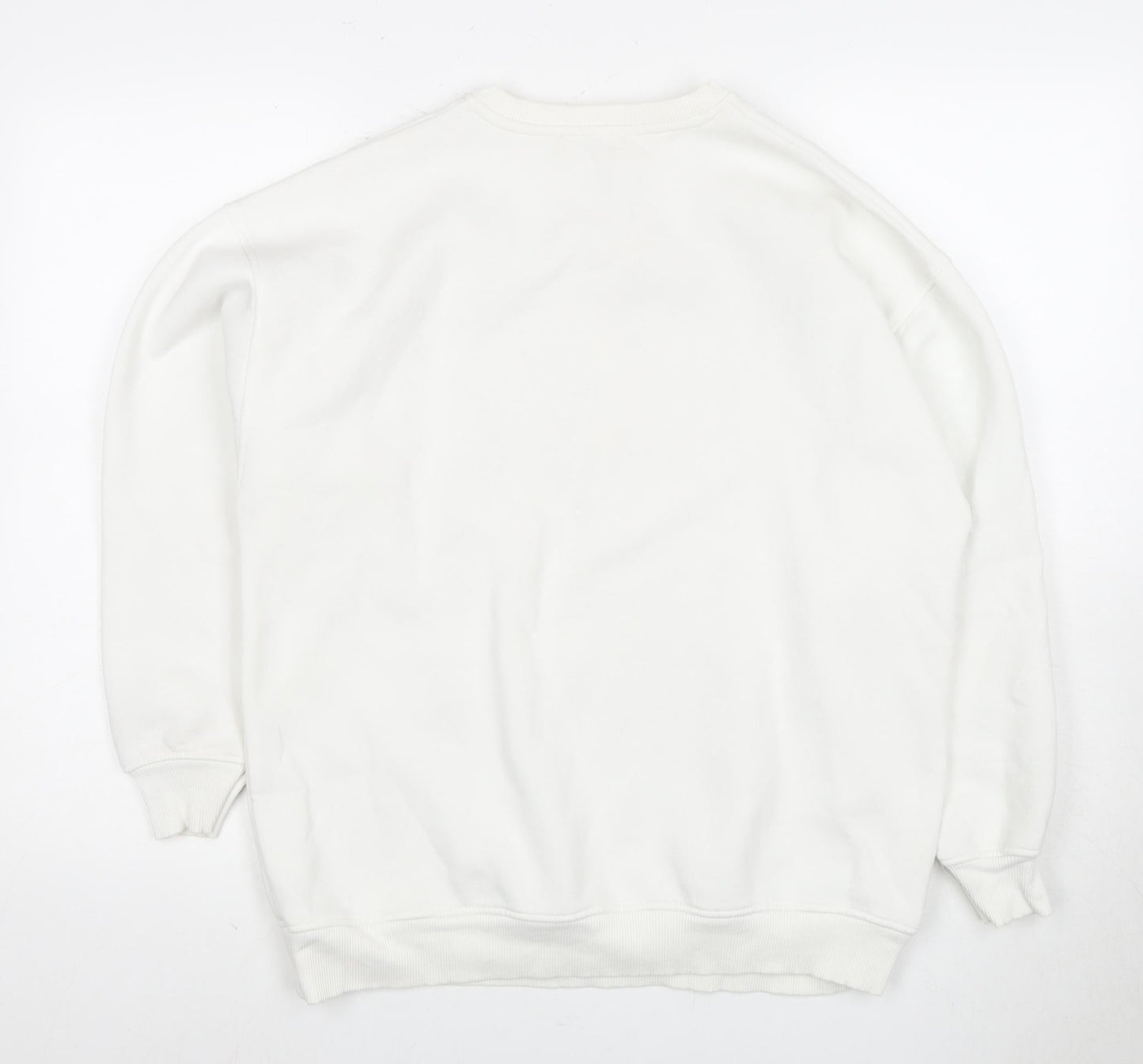 Stradivarius Men's XS White Graphic Pullover Sweatshirt