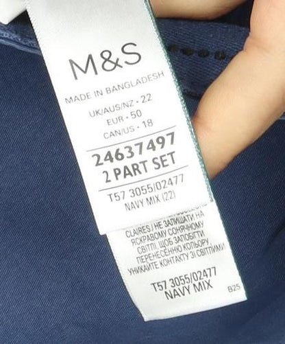 Marks and Spencer Men's Blue Chino Shorts, Size S