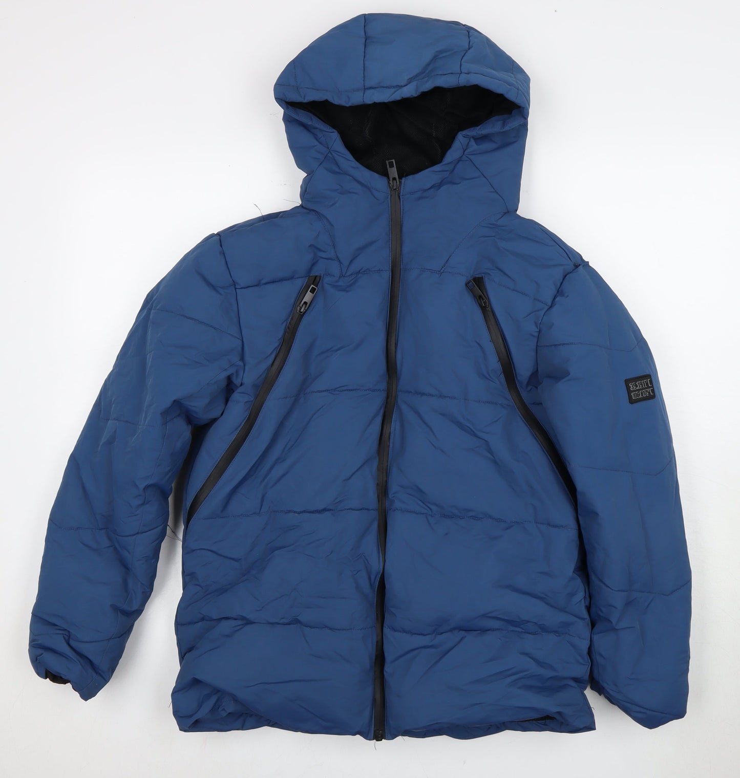 Explorer Boys Blue Puffer Jacket 12 Years Hooded Casual