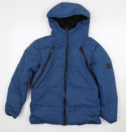 Explorer Boys Blue Puffer Jacket 12 Years Hooded Casual