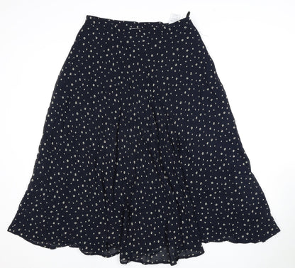 Marks and Spencer Women's Blue Floral A-Line Skirt Size 16