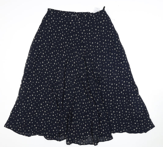 Marks and Spencer Women's Blue Floral A-Line Skirt Size 16