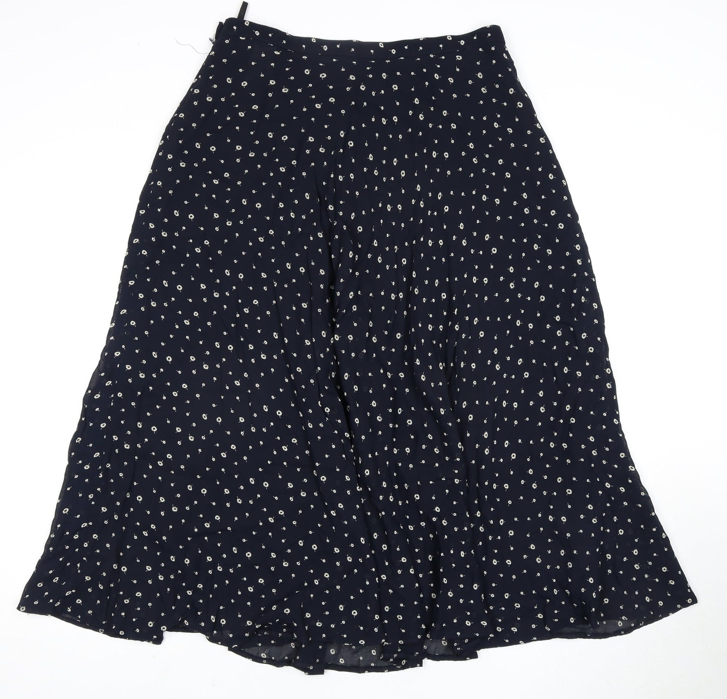 Marks and Spencer Women's Blue Floral A-Line Skirt Size 16