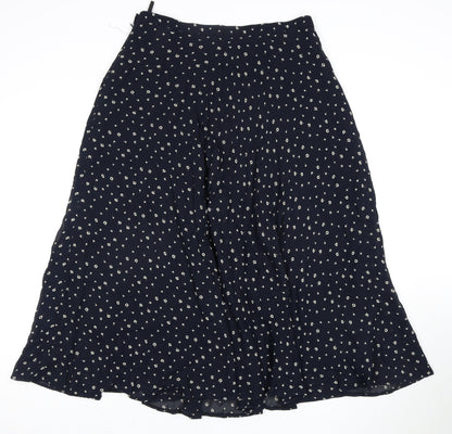 Marks and Spencer Women's Blue Floral A-Line Skirt Size 16