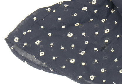 Marks and Spencer Women's Blue Floral A-Line Skirt Size 16