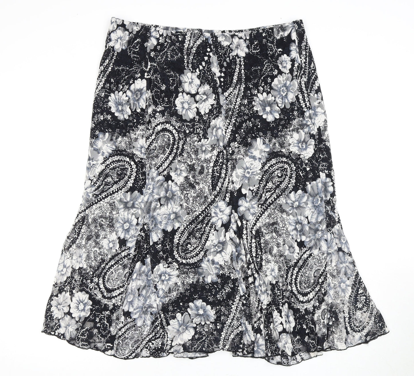 EWM Pure Classics Women's Black Floral Skirt Size 16
