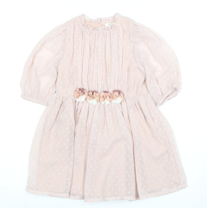 Next Pink A-Line Girls' Dress, 3-4 Years, Party Casual Wear