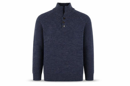 Mens UK Size L Industrialize Blue Henley Jumper