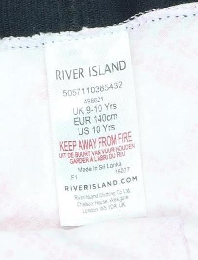 River Island Girls Pink Animal Print Leggings 9-10 Years