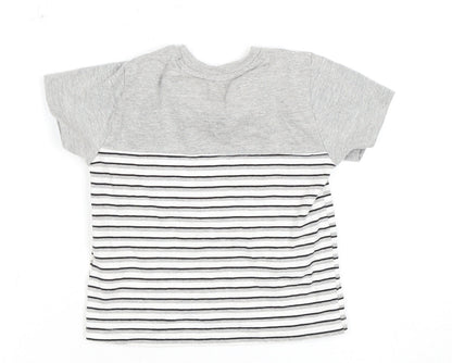 Firetrap Unisex Grey Striped T-Shirt 12-18 Months