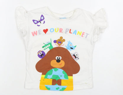 Hey Duggee White Unisex Baby T-Shirt 12-18 Months, Cartoon Graphic
