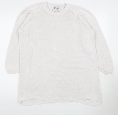 BASE CASUALS Women's White Pullover Jumper Size 8