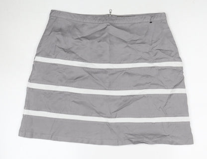 Mint Velvet Women's Grey Striped Skirt Size 14
