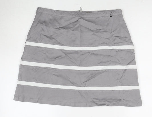 Mint Velvet Women's Grey Striped Skirt Size 14