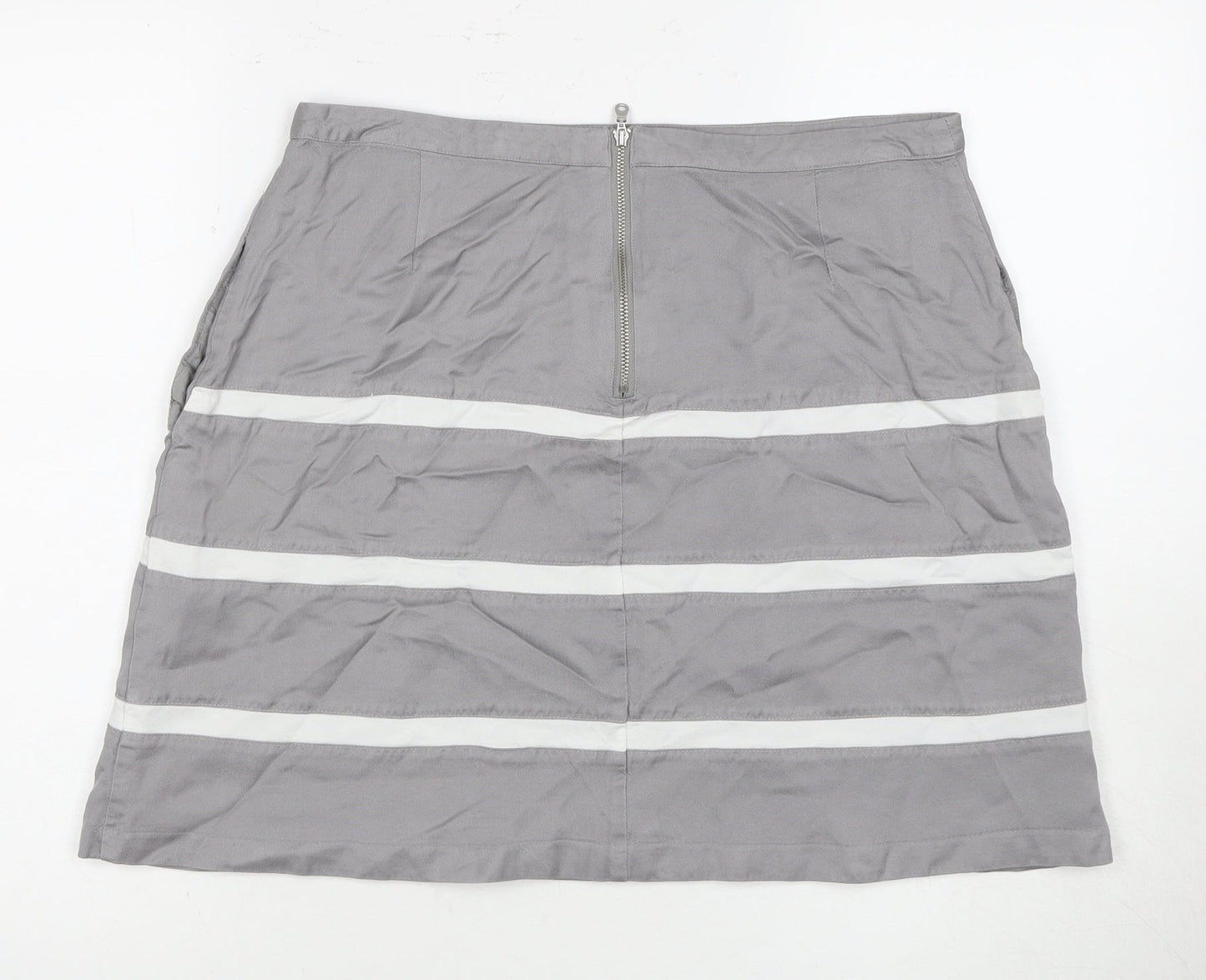 Mint Velvet Women's Grey Striped Skirt Size 14