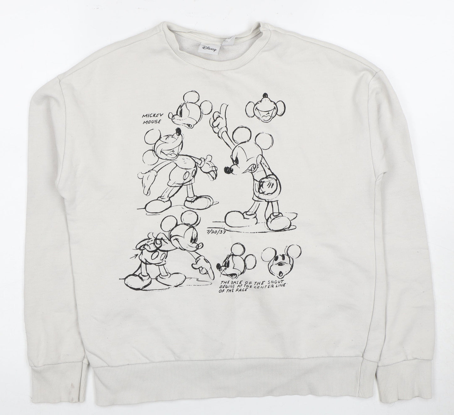 Womens UK Size 2XS Disney White Pullover Sweatshirt