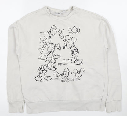 Womens UK Size 2XS Disney White Pullover Sweatshirt