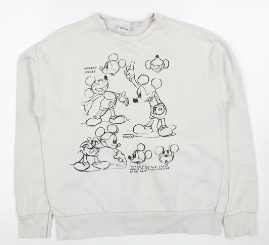 Womens UK Size 2XS Disney White Pullover Sweatshirt