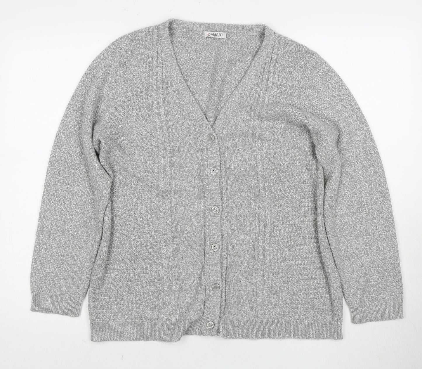 Damart Women's Grey V-Neck Cardigan UK 12