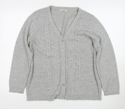 Damart Women's Grey V-Neck Cardigan UK 12