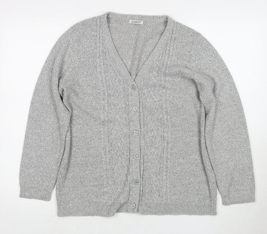 Damart Women's Grey V-Neck Cardigan UK 12