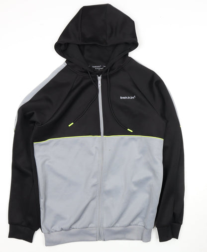 Mens UK Size M bekkin Black Full Zip Hoodie