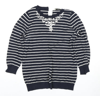 Womens UK Size XS Oasis Blue Pullover Jumper