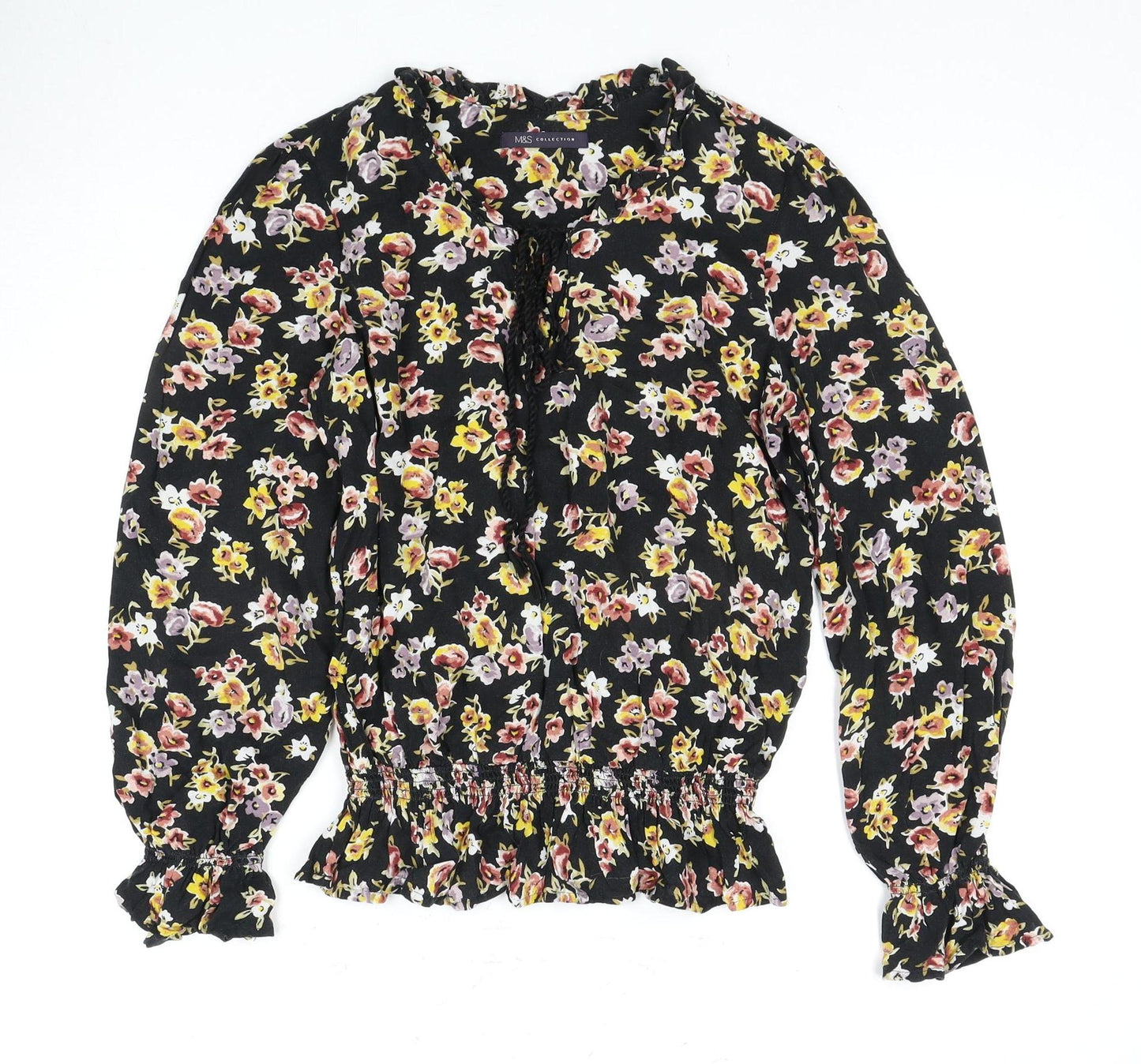 Womens UK Size XS Marks and Spencer Black Basic Blouse