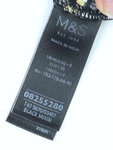 Womens UK Size XS Marks and Spencer Black Basic Blouse