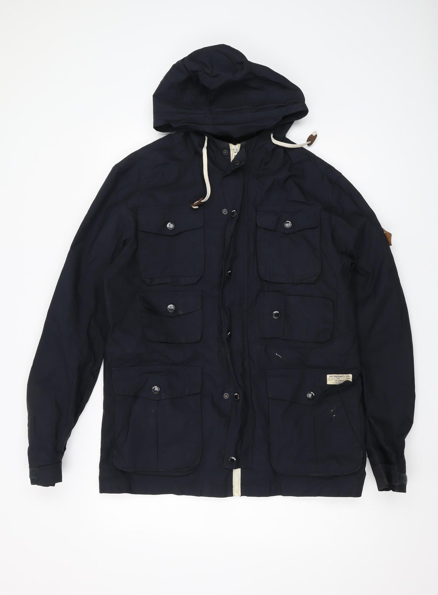 Mens UK Size L JACK & JONES Blue Parka Coat