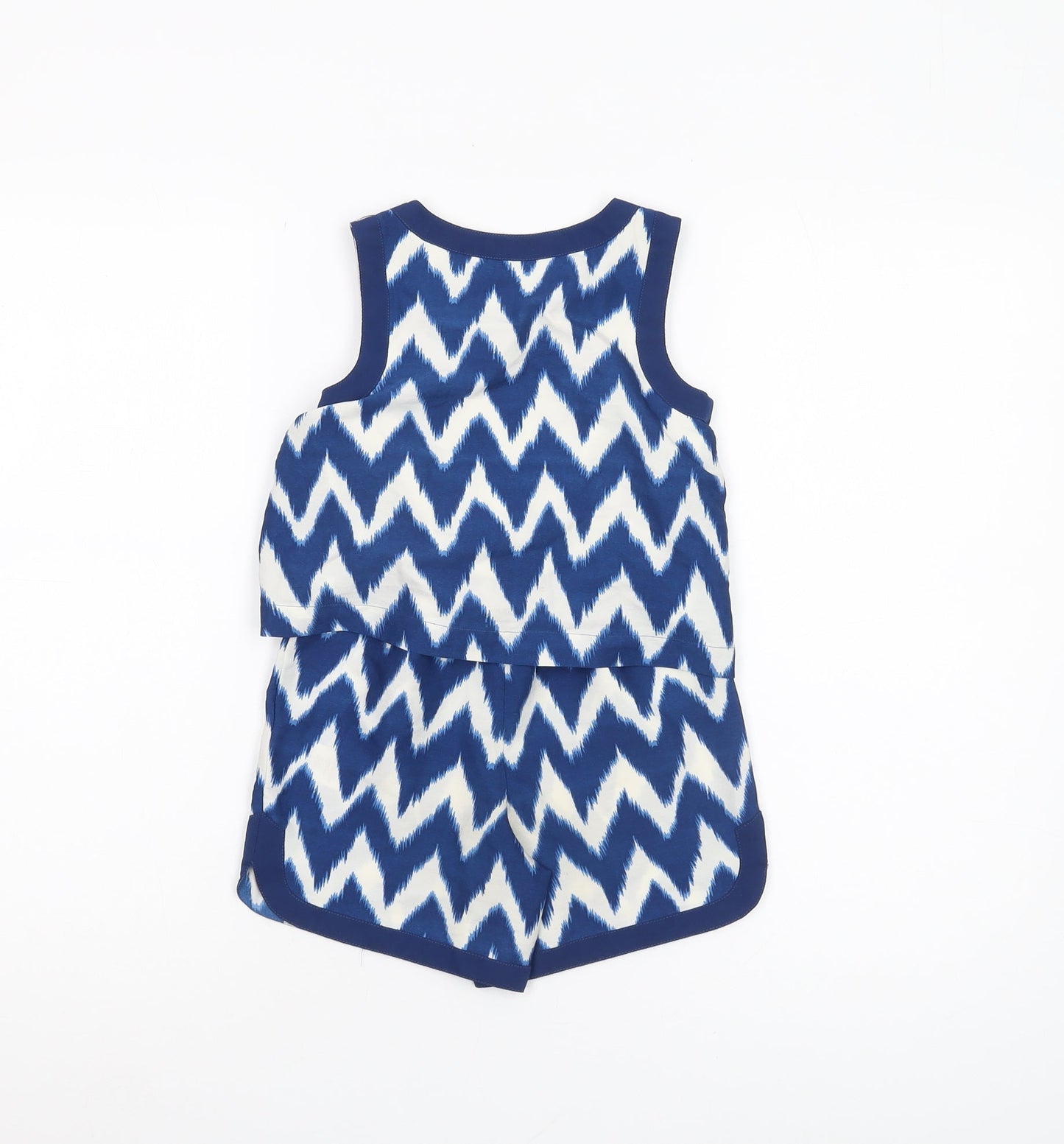 Next Girls Blue Chevron Playsuit, 4 Years, Sleeveless