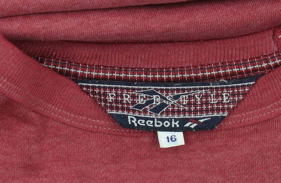 Reebok Women's Red Pullover Sweatshirt, Size 16, Logo Graphic