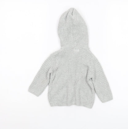 Mamas & Papas Baby Grey Hooded Cardigan 0-3 Months Unisex