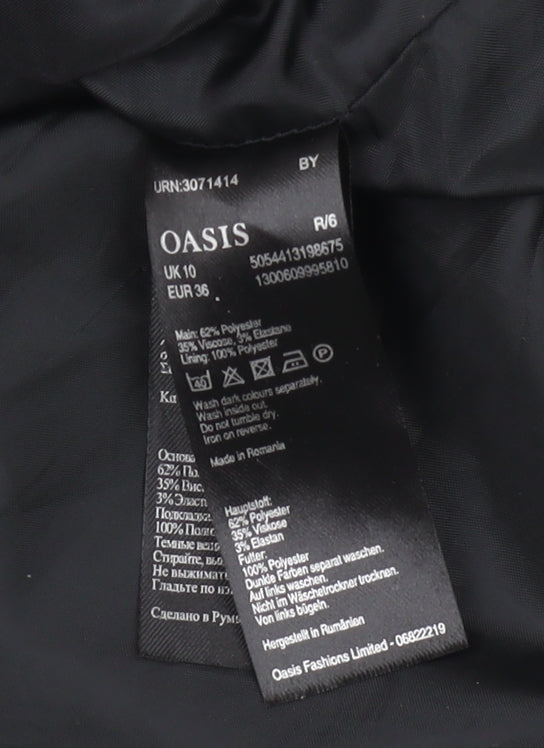 Oasis Women's Black Striped Pencil Skirt Size 10