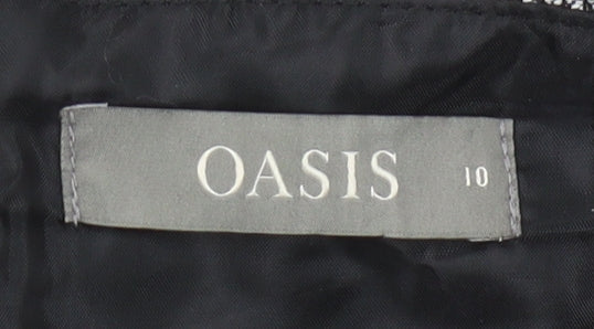 Oasis Women's Black Striped Pencil Skirt Size 10