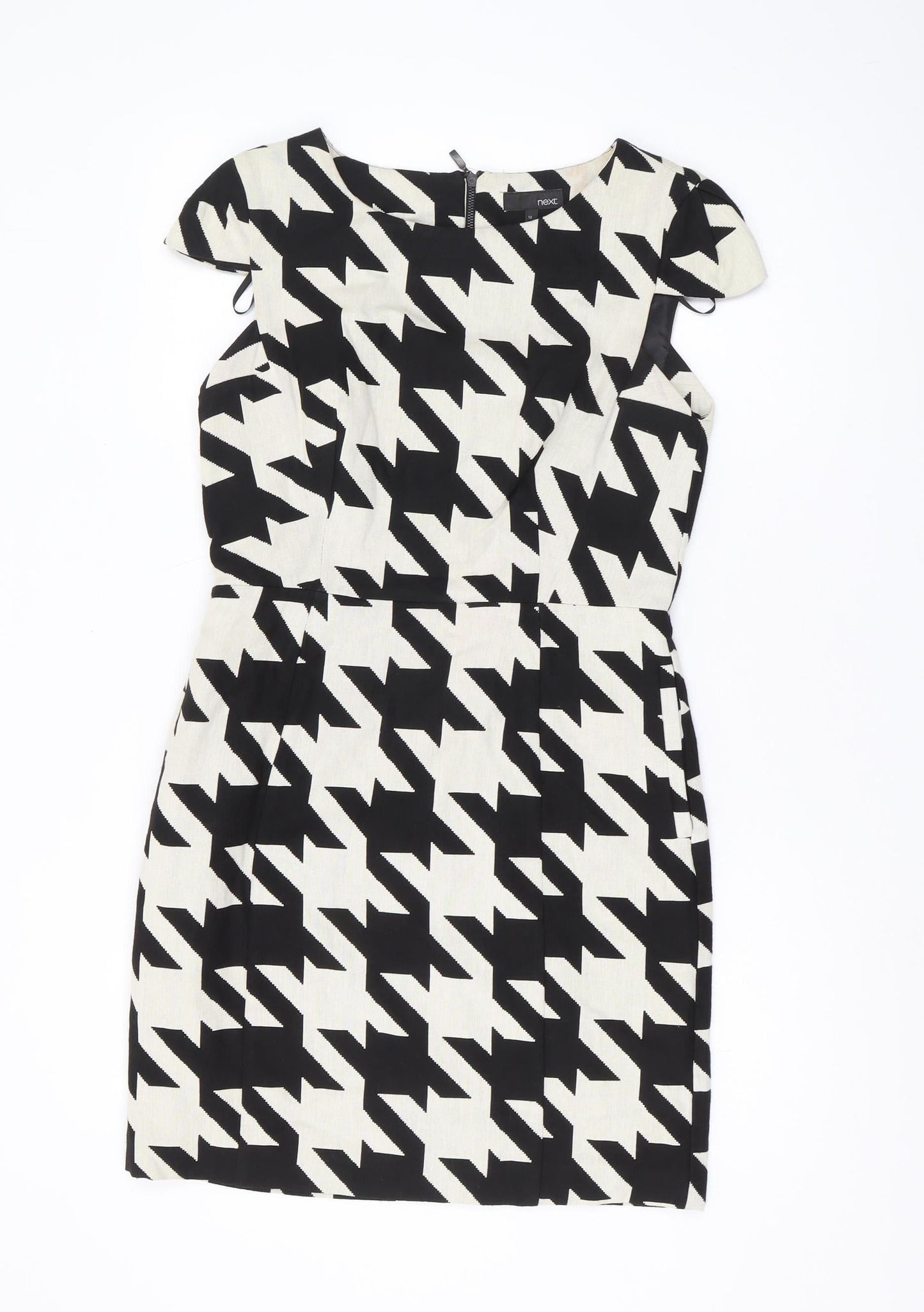 Next Women's Black & White Geometric Sheath Dress