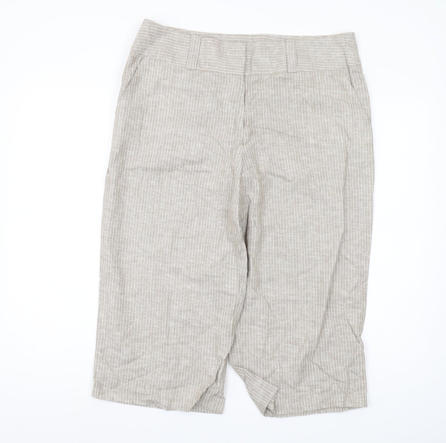 Womens UK Size 16 Marks and Spencer Regular Fit Capri Beige Trousers