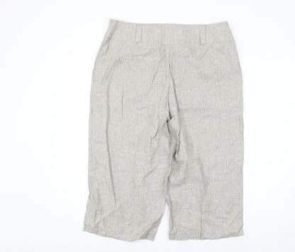 Womens UK Size 16 Marks and Spencer Regular Fit Capri Beige Trousers