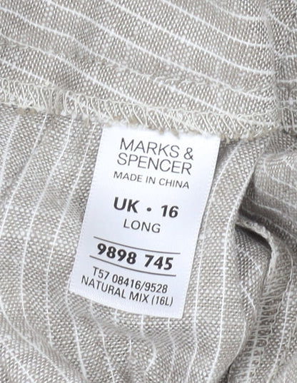 Womens UK Size 16 Marks and Spencer Regular Fit Capri Beige Trousers