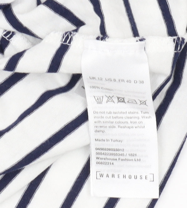 Womens UK Size 12 Warehouse White  T-Shirt
