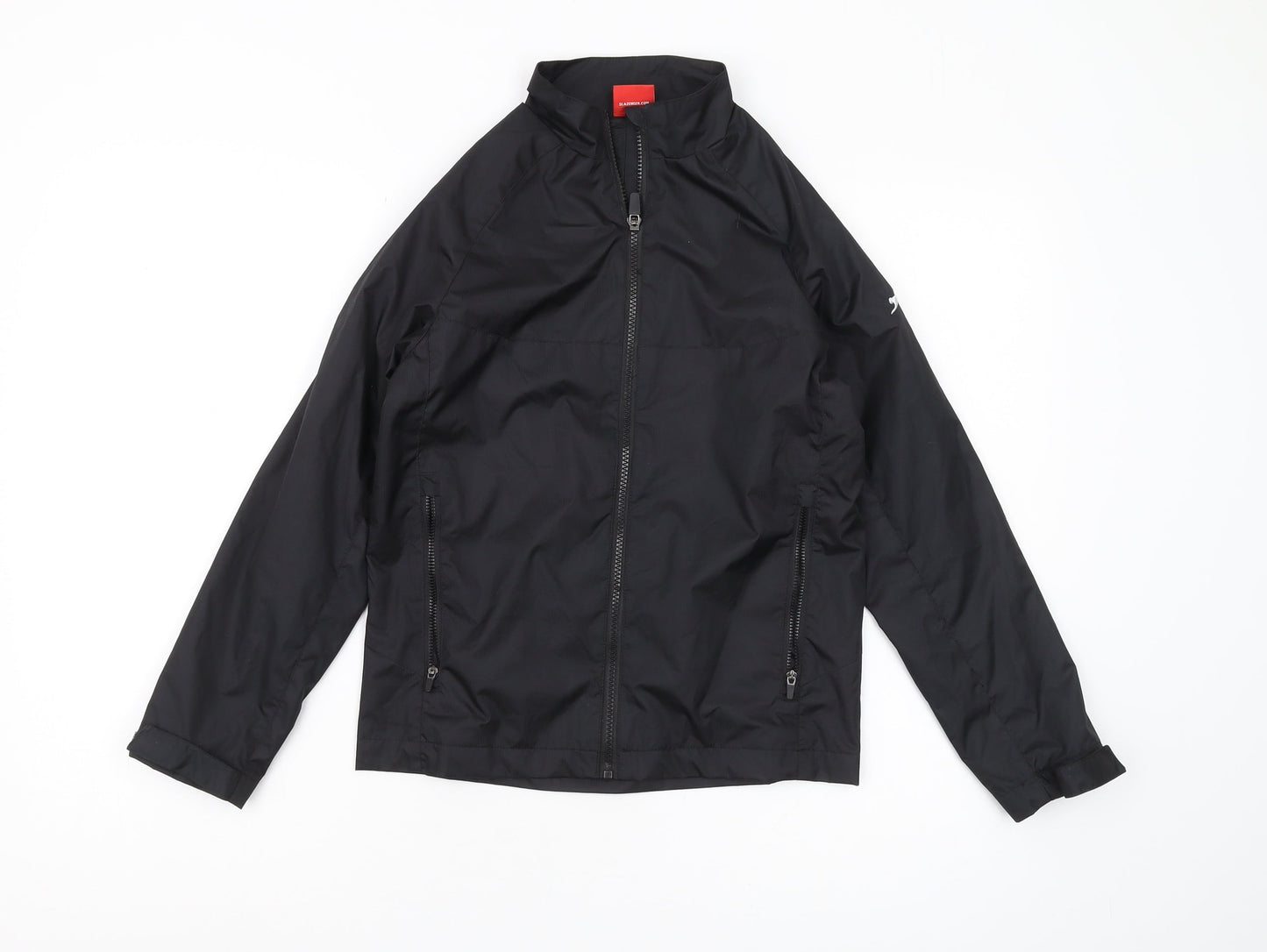 Slazenger Boys Black Basic Jacket 9-10 Years Full Zip